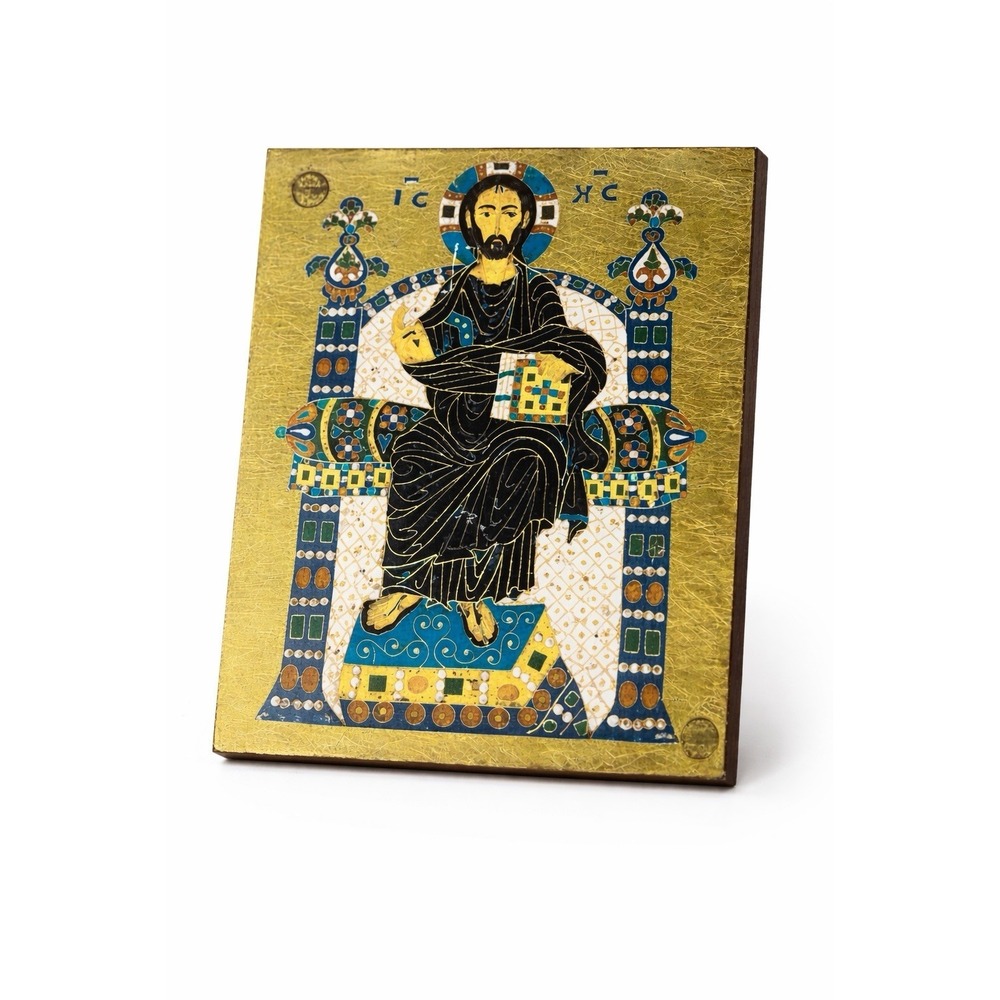 Christ Pantocrator Byzantine Icon 1960s Buch Kunstverlag Ettal Religious Plaque - Picture 2 of 13